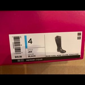 SO Brand Black Girls Size 4 Tall Boots Brand New